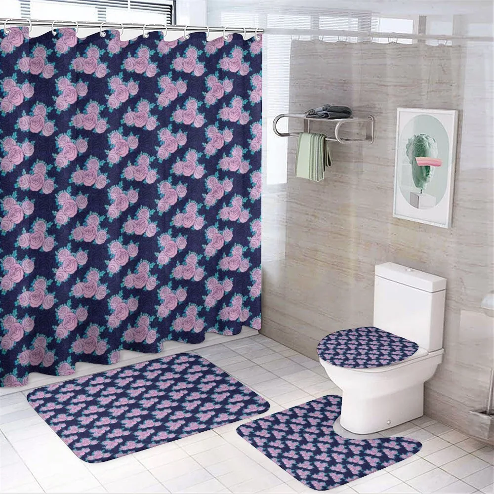 Vibrant Rose Buds Blossoms — 4-Piece Bathroom Set preview