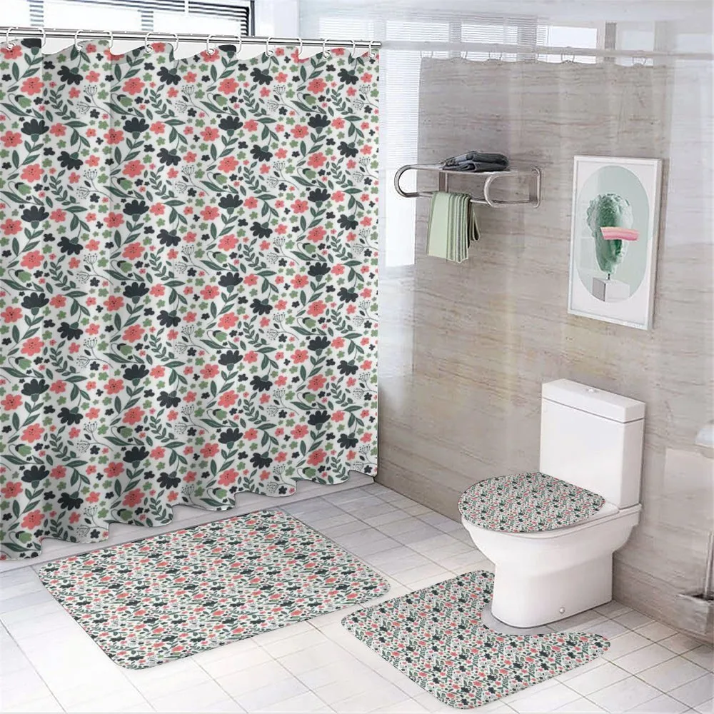 Colorful Abstract Botanical — 4-Piece Bathroom Set preview