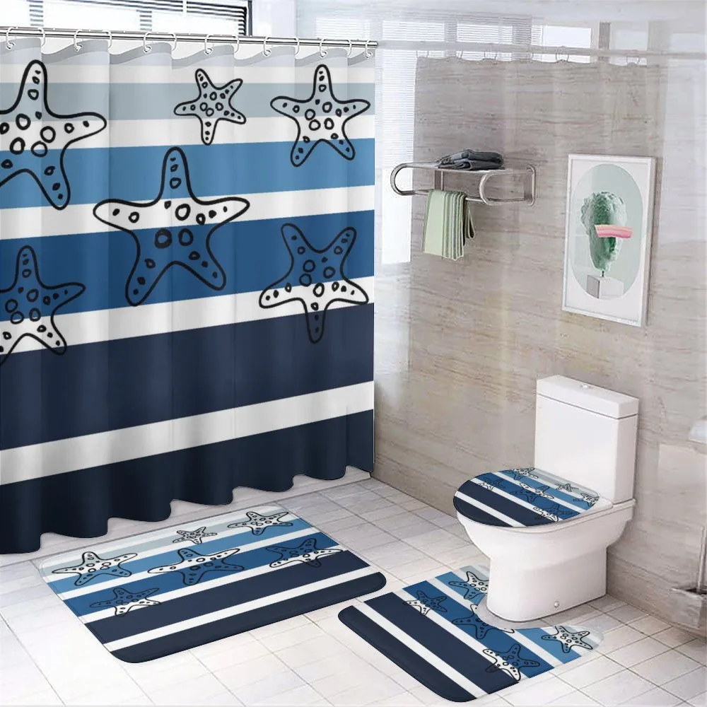 Stripes Starfish — 4-Piece Bathroom Set preview