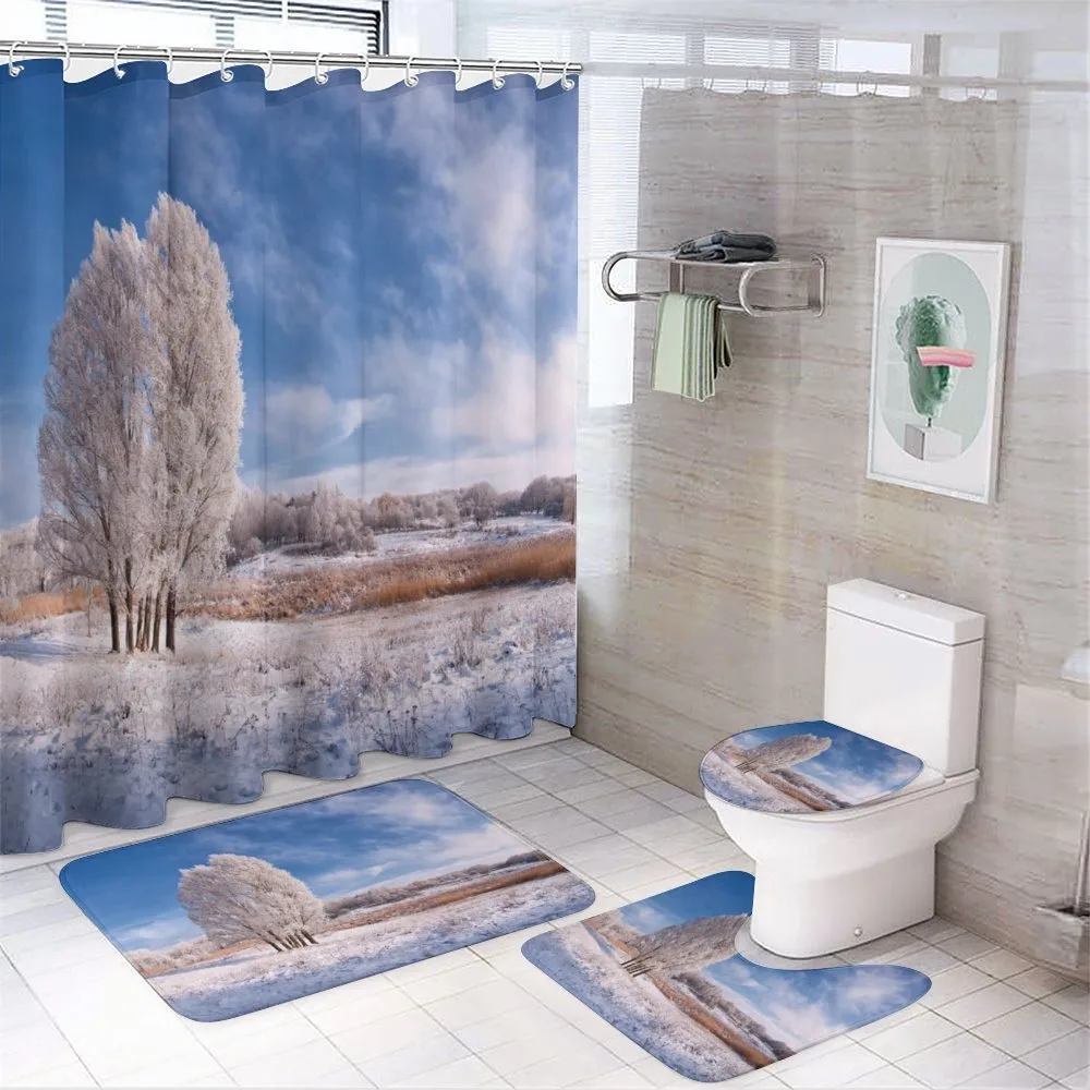 Winter Snow Landscape — 4-Piece Bathroom Set preview