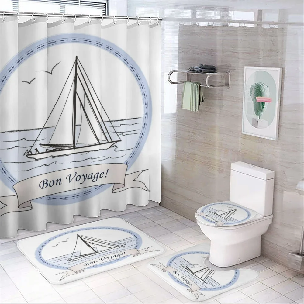 Yatch in Ocean — 4-Piece Bathroom Set preview