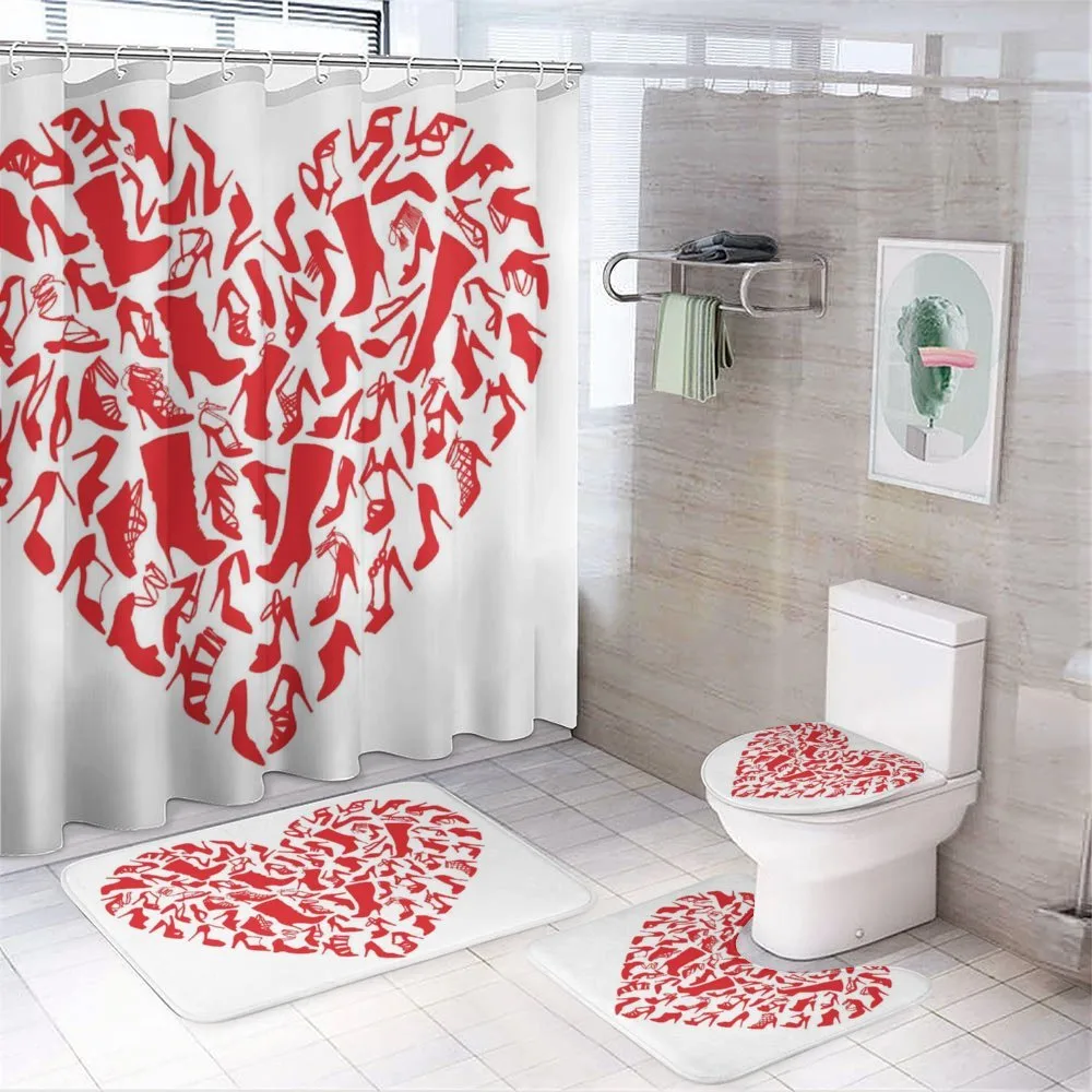 Heart Shoe Silhouettes — 4-Piece Bathroom Set preview