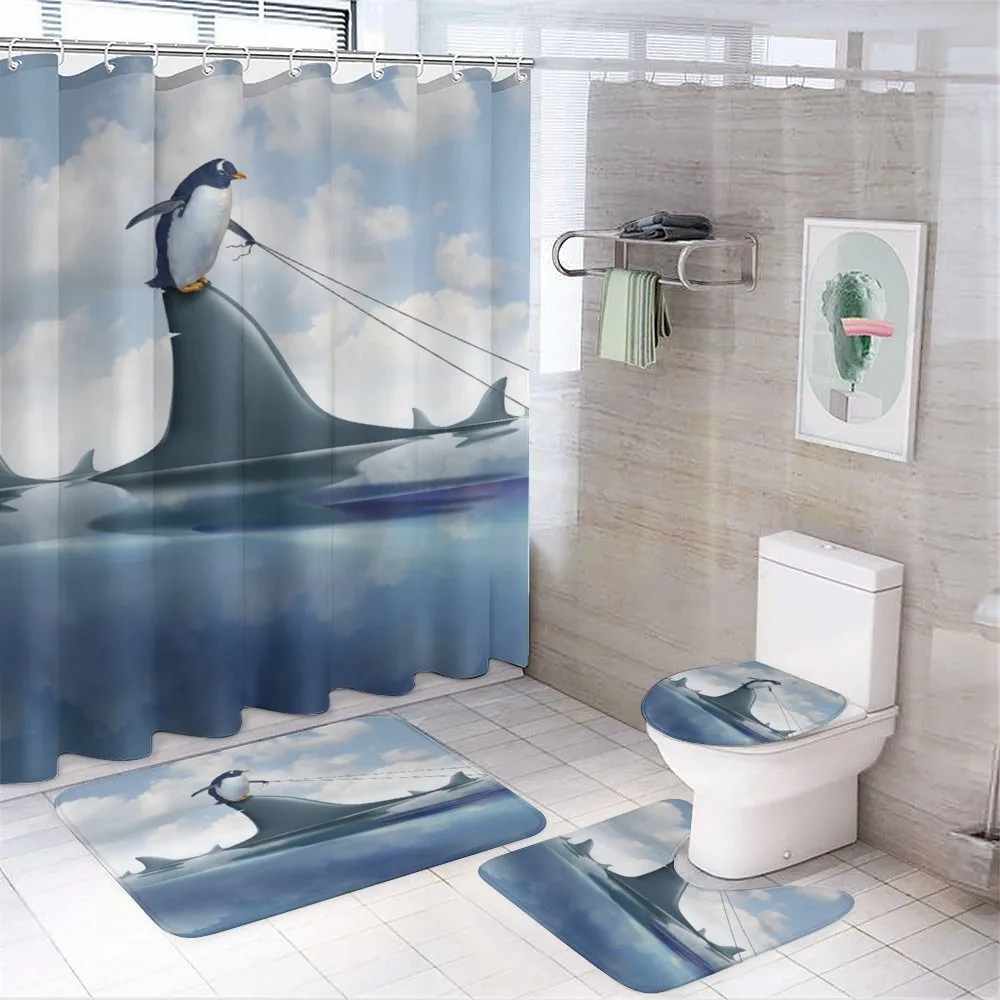 Penguin Holding Wild Fish — 4-Piece Bathroom Set preview