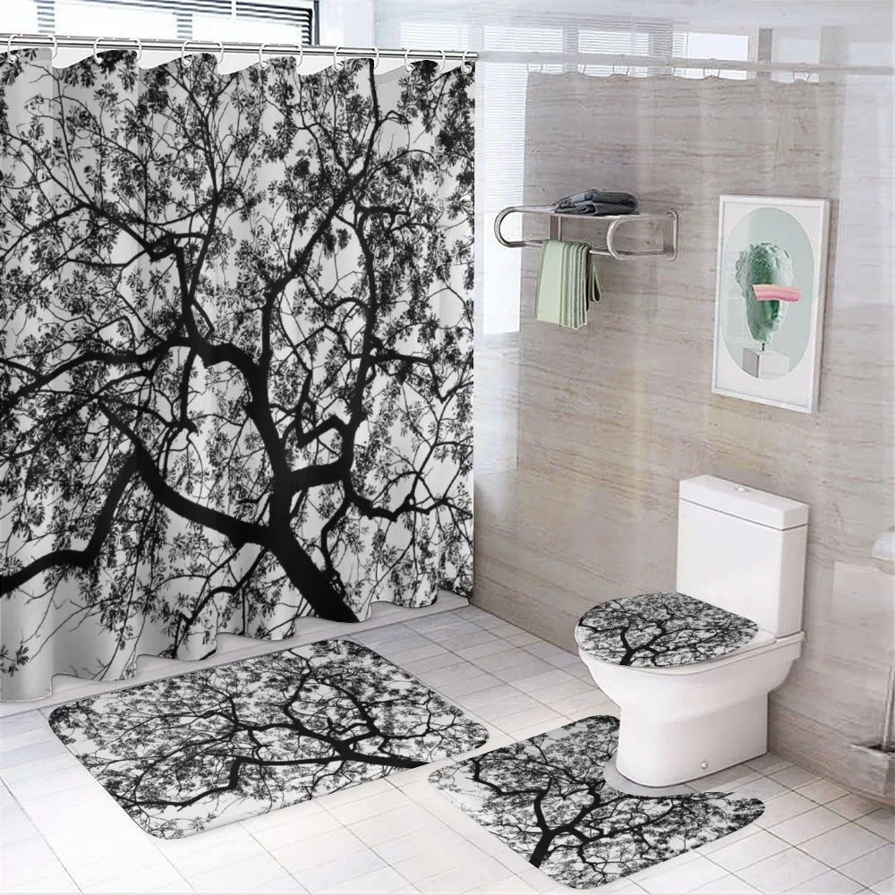 Spooky Black Tree Branch — 4-Piece Bathroom Set preview