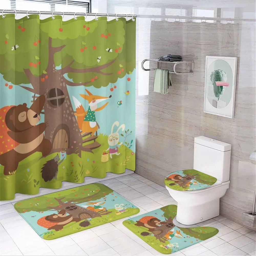 Animals Cherry Tree — 4-Piece Bathroom Set preview