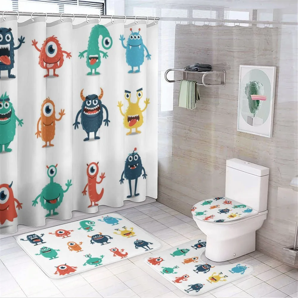 Colorful Monster Graphic Art — 4-Piece Bathroom Set preview