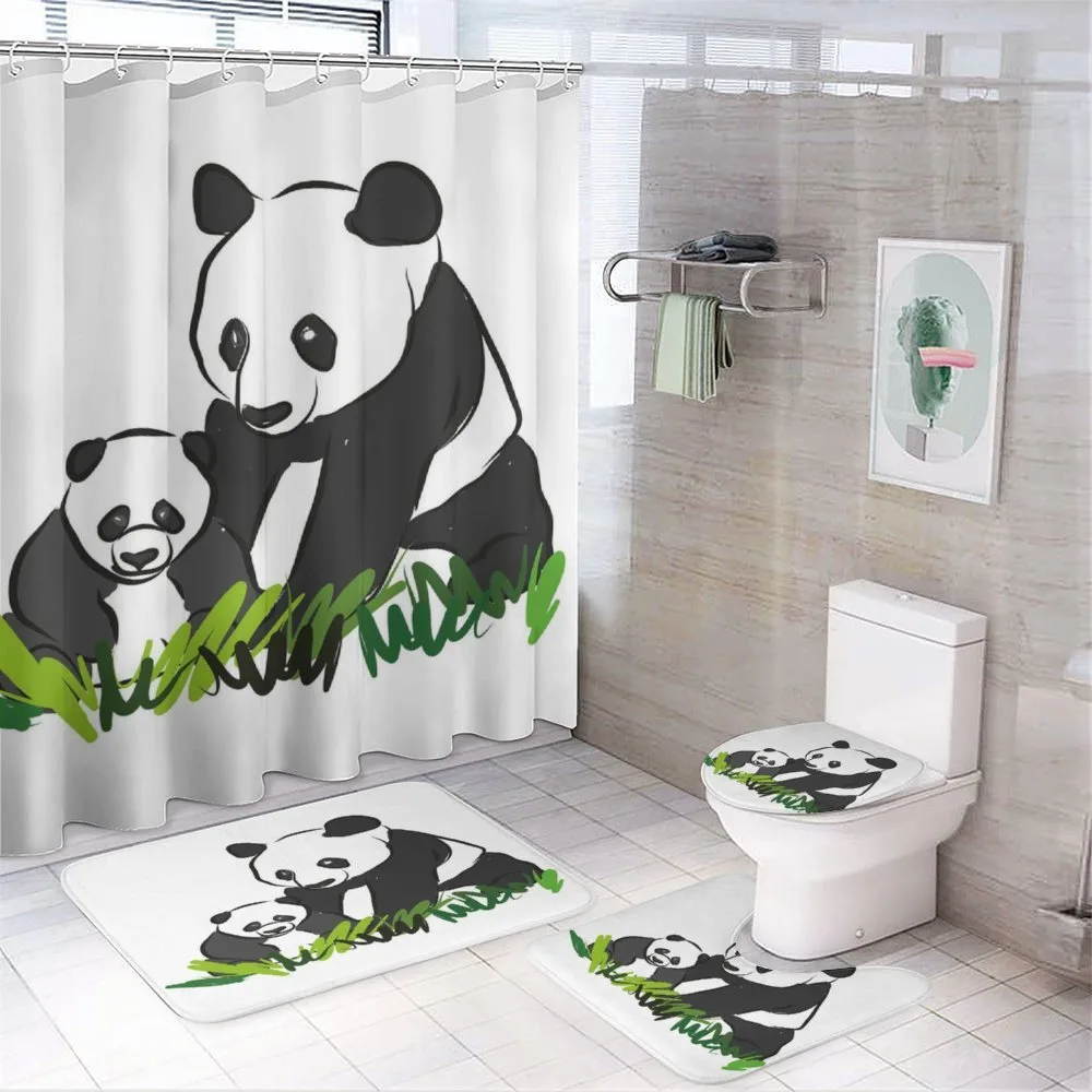Panda Bear Family Bambu — 4-Piece Bathroom Set preview