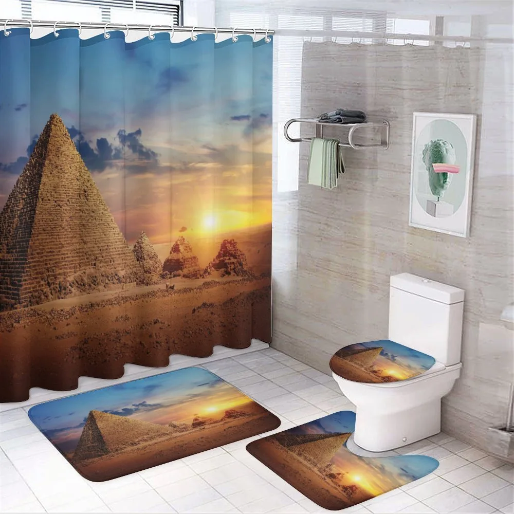 Desert and Pyramids Dusk — 4-Piece Bathroom Set preview