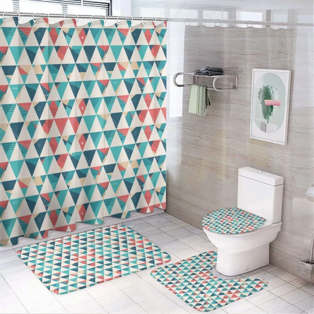 Triangle Hexagons — 4-Piece Bathroom Set preview