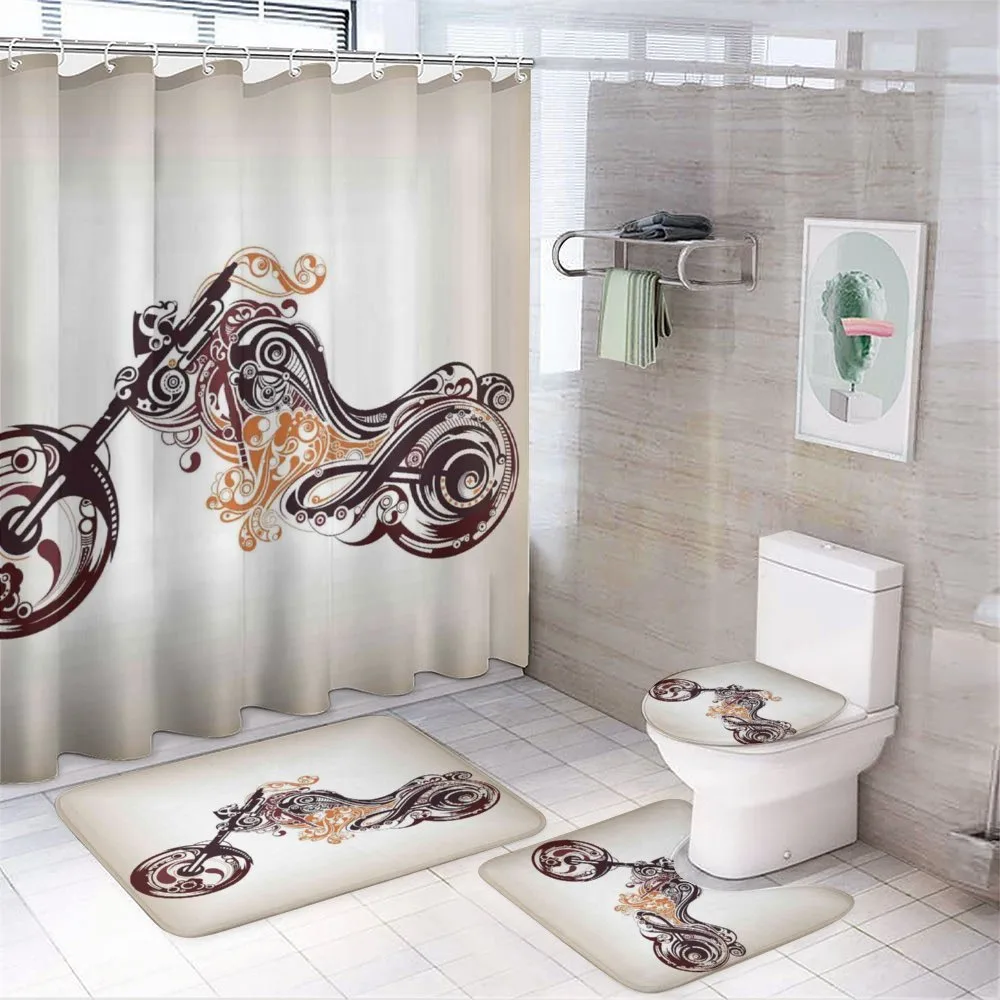 Curvy Floral Bike — 4-Piece Bathroom Set preview