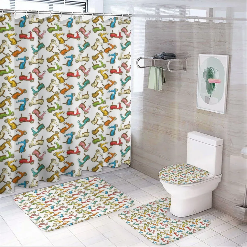 Italian Moped Retro — 4-Piece Bathroom Set preview