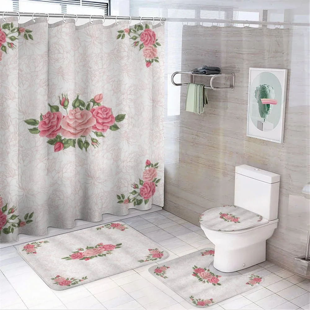 Petals and Buds on Blooms — 4-Piece Bathroom Set preview