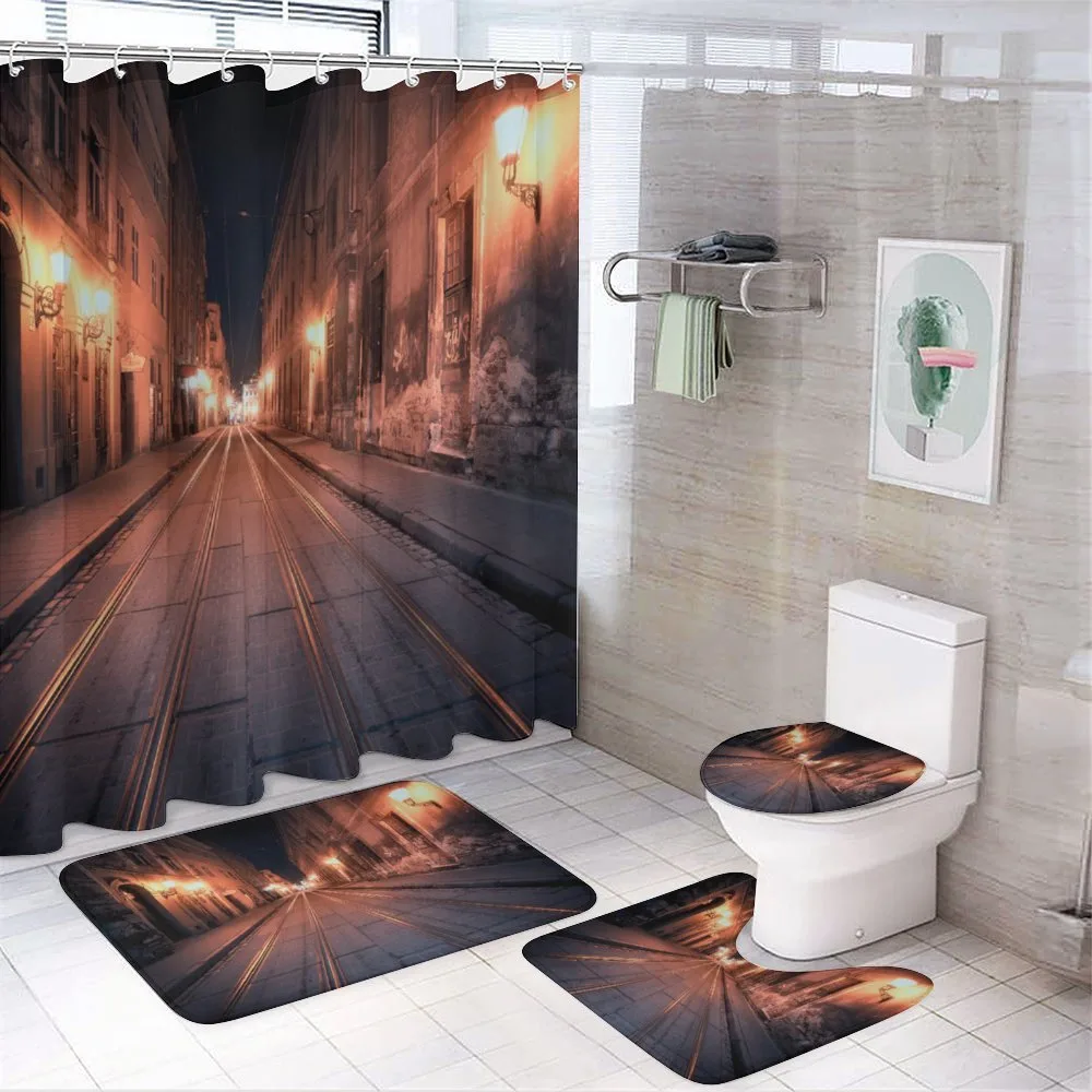 Old European City Streets — 4-Piece Bathroom Set preview