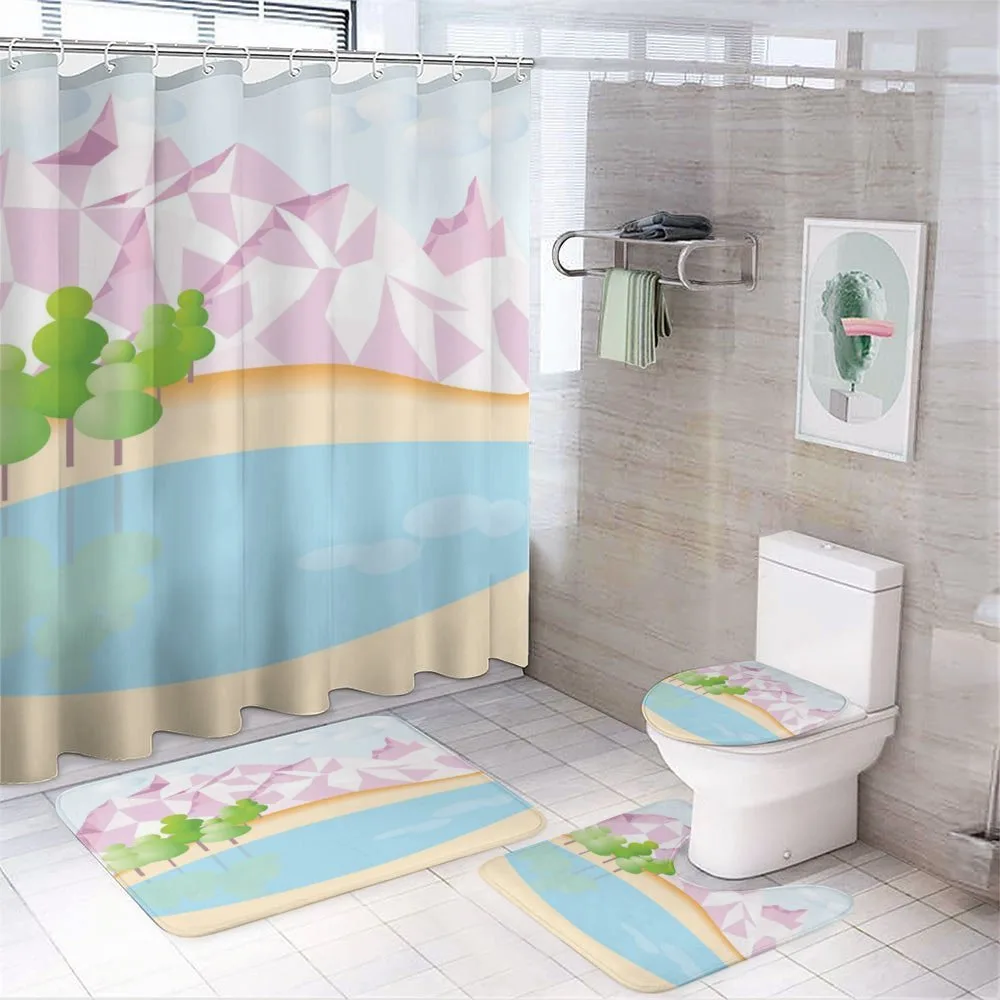 Polygonal Mountain — 4-Piece Bathroom Set preview