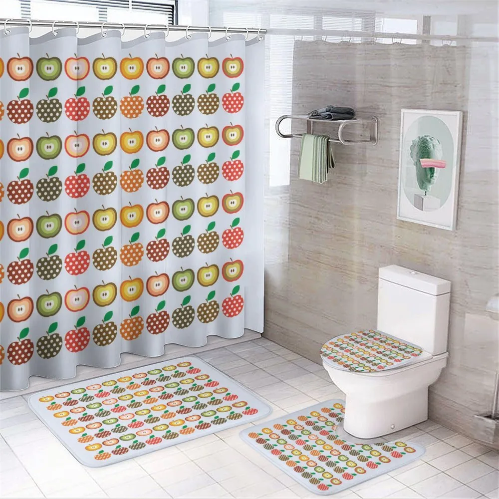 Retro Polka Dots Colorful — 4-Piece Bathroom Set preview