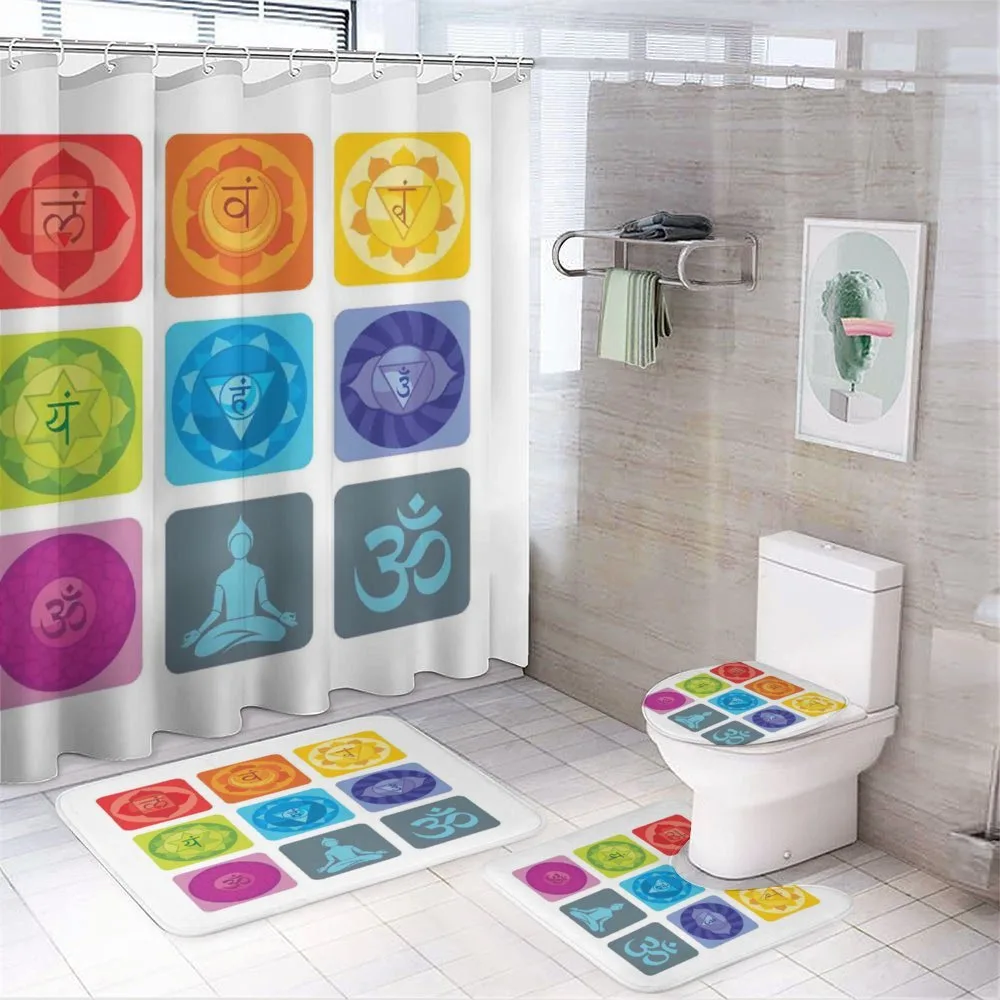 Round Edges Figures Yoga — 4-Piece Bathroom Set preview
