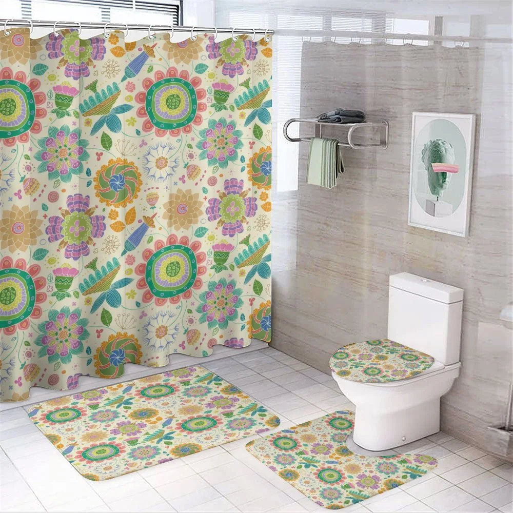 Childish Caricature Lines — 4-Piece Bathroom Set preview