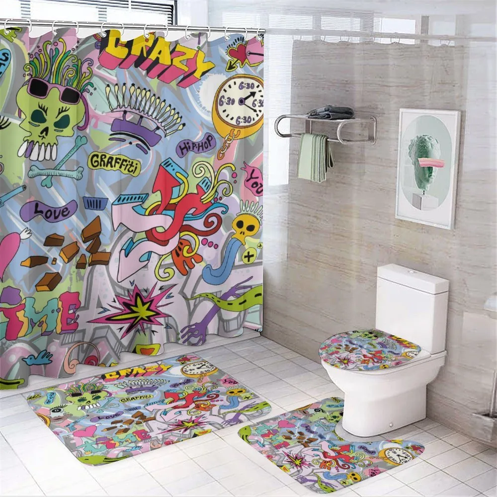 Hip-Hop Graffiti Love — 4-Piece Bathroom Set preview