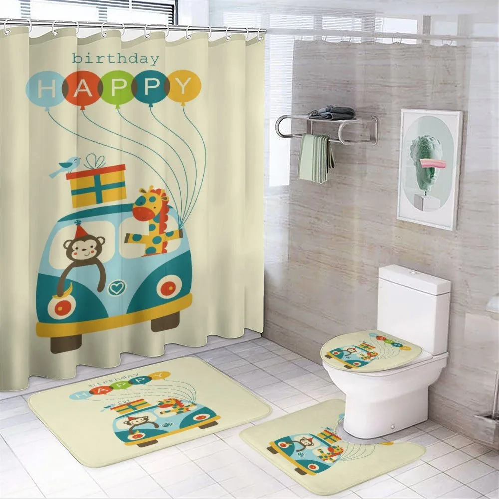 Hippie Birthday Van — 4-Piece Bathroom Set preview
