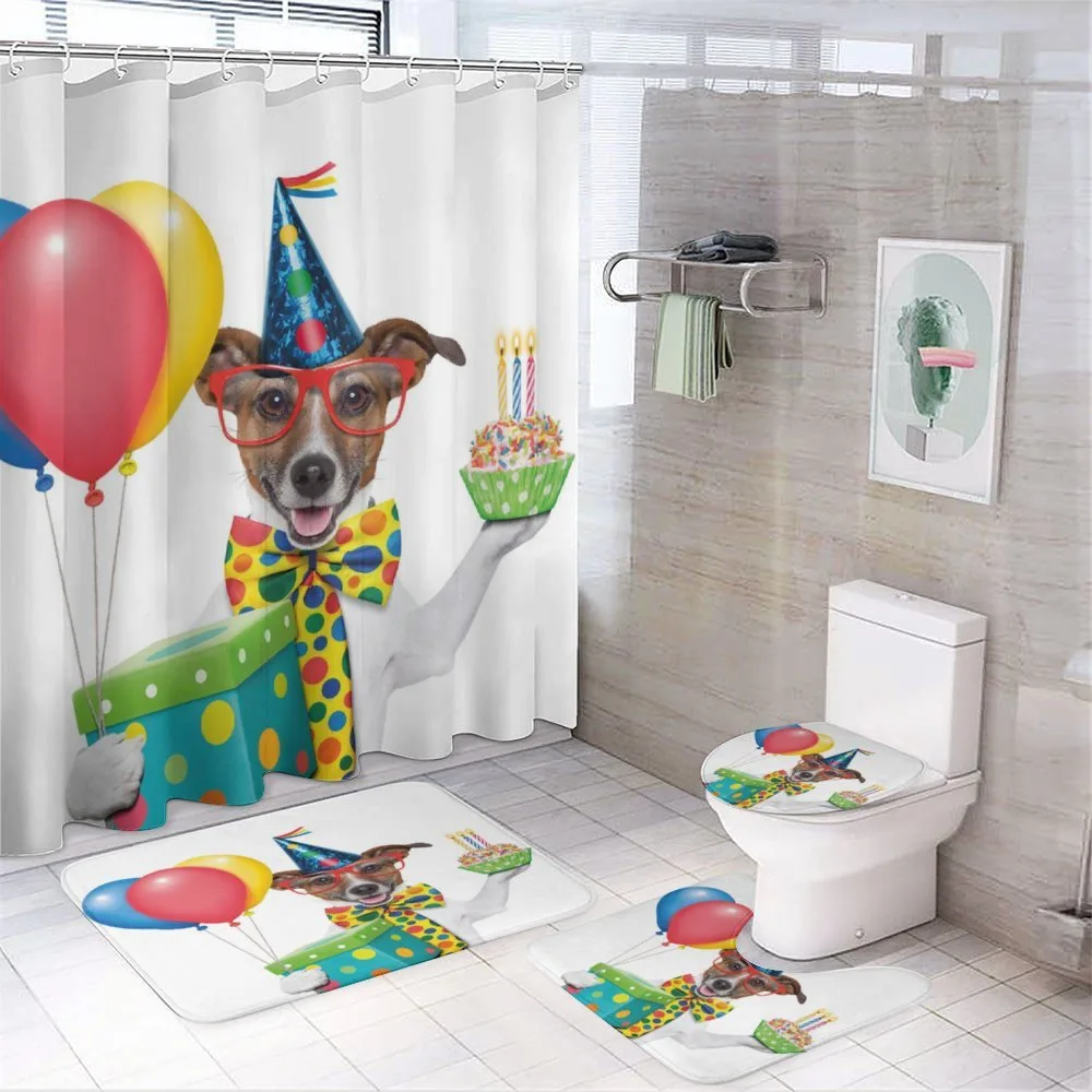 Birthday Dog Cake — 4-Piece Bathroom Set preview