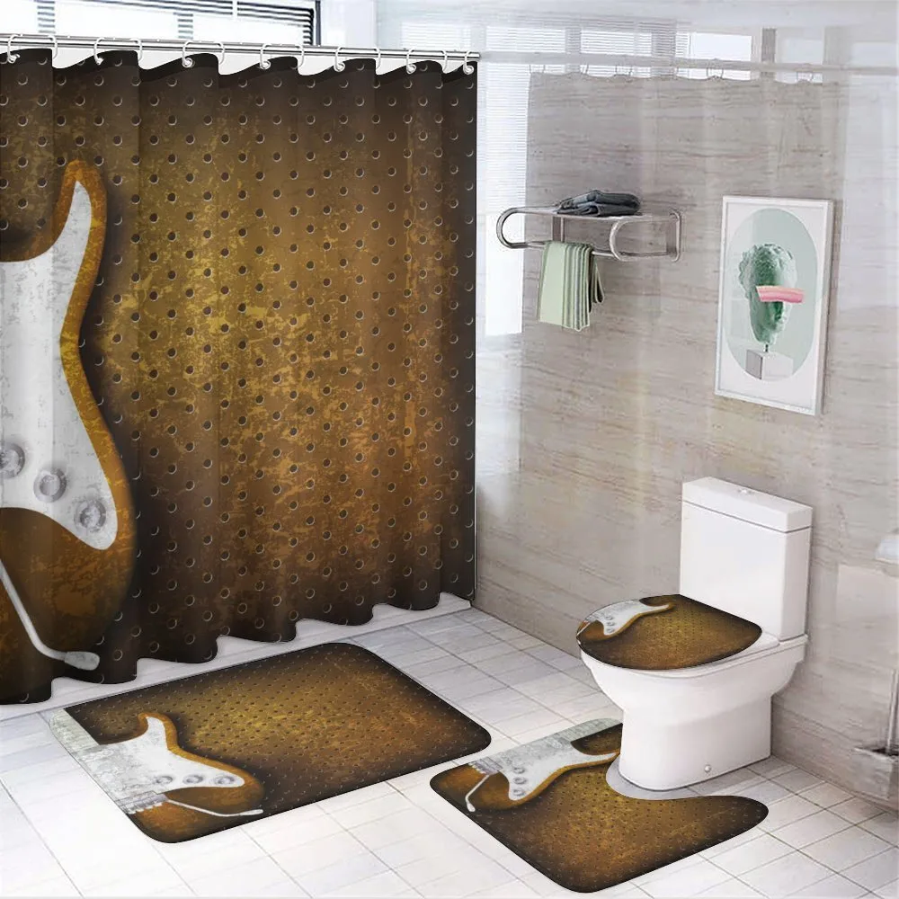 Grunge Dots Guitar — 4-Piece Bathroom Set preview