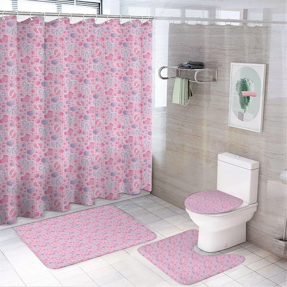 Bows and Buttons Ribbon — 4-Piece Bathroom Set preview
