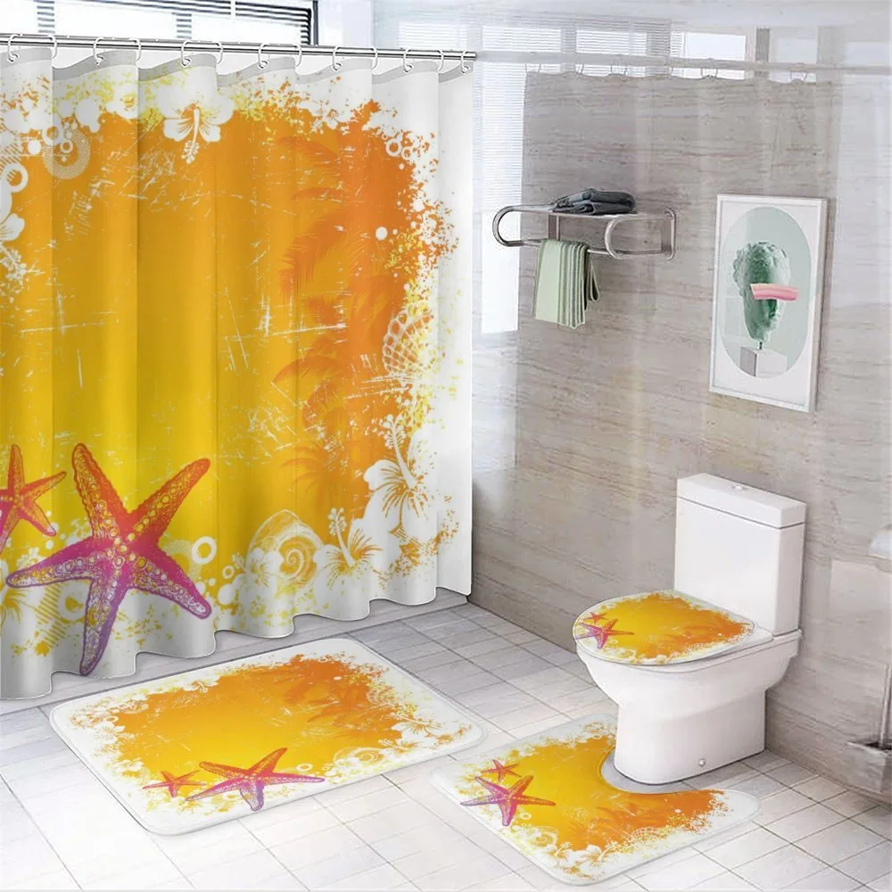 Exotic Flowers Seastars — 4-Piece Bathroom Set preview