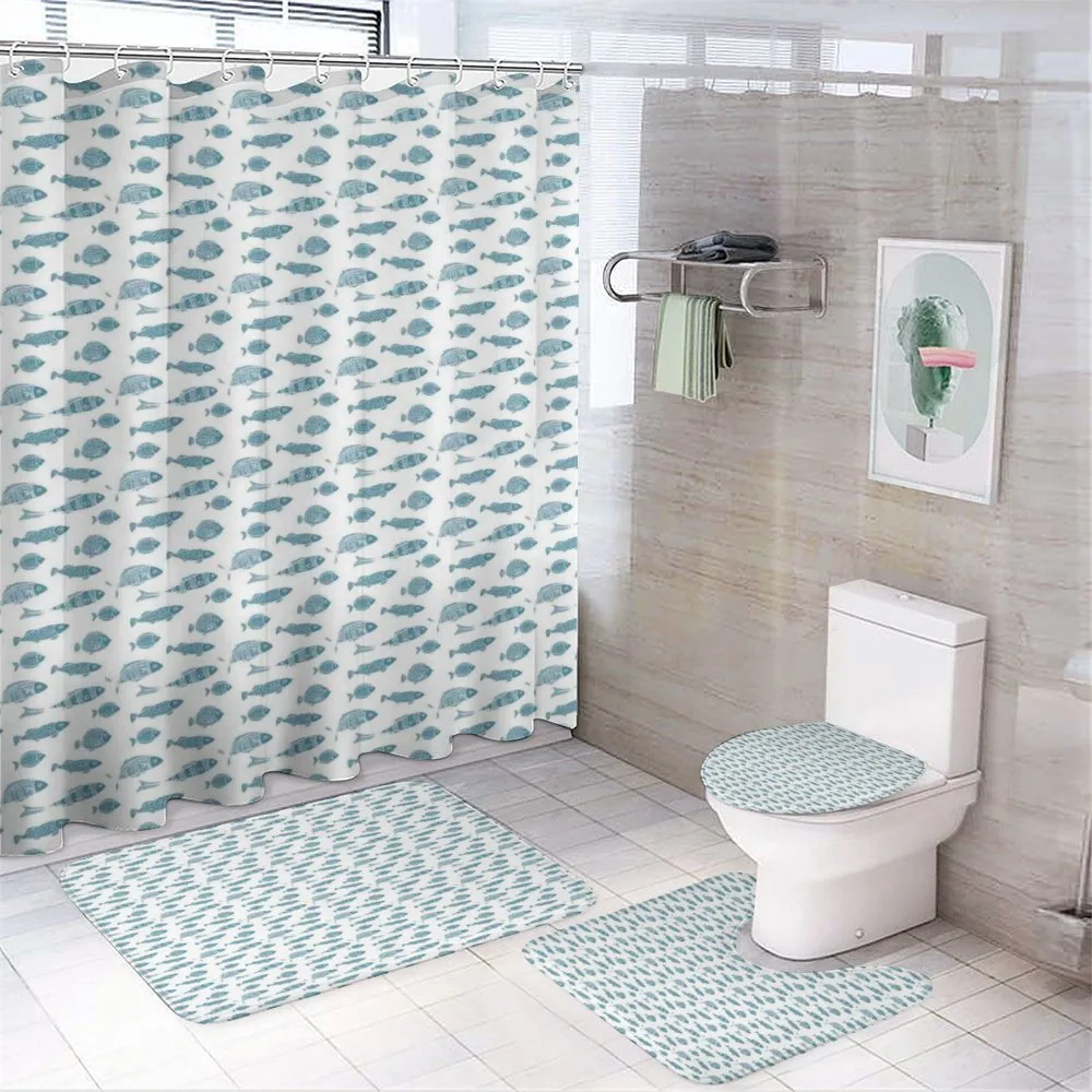 Exotic Ocean Fauna Pattern — 4-Piece Bathroom Set preview