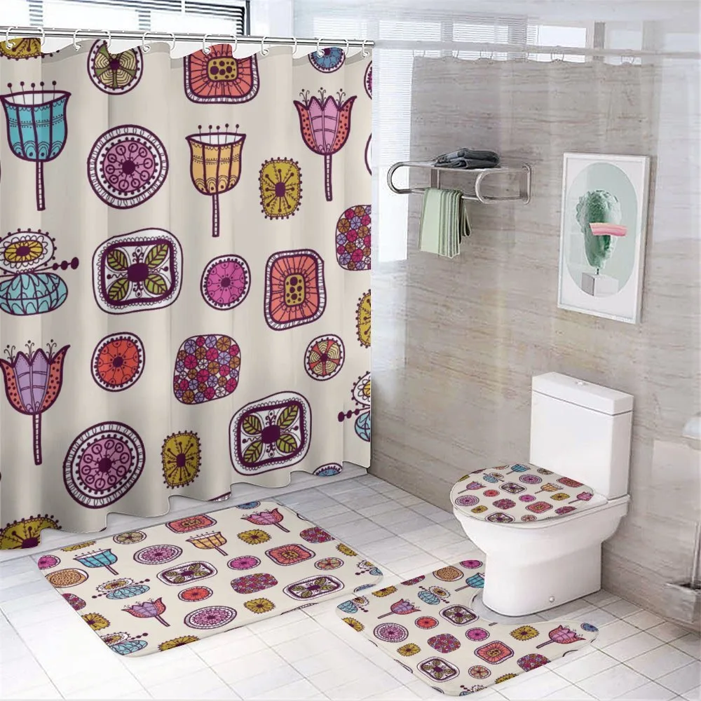 Abstract Shapes Colorful — 4-Piece Bathroom Set preview