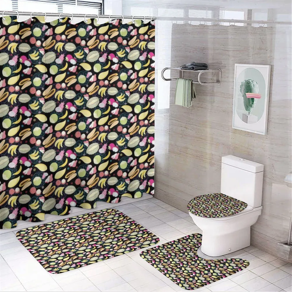 Graphic Exotic Fruits — 4-Piece Bathroom Set preview