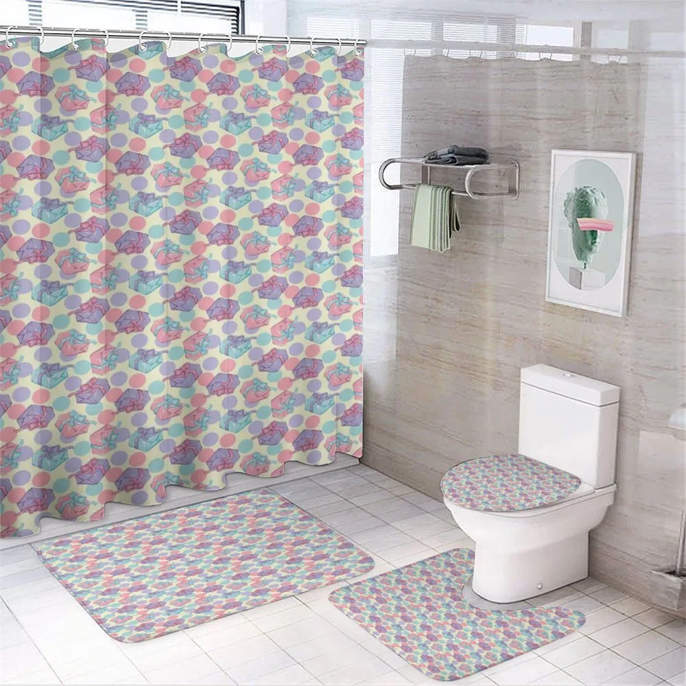 Pastel Dots Boxes — 4-Piece Bathroom Set preview