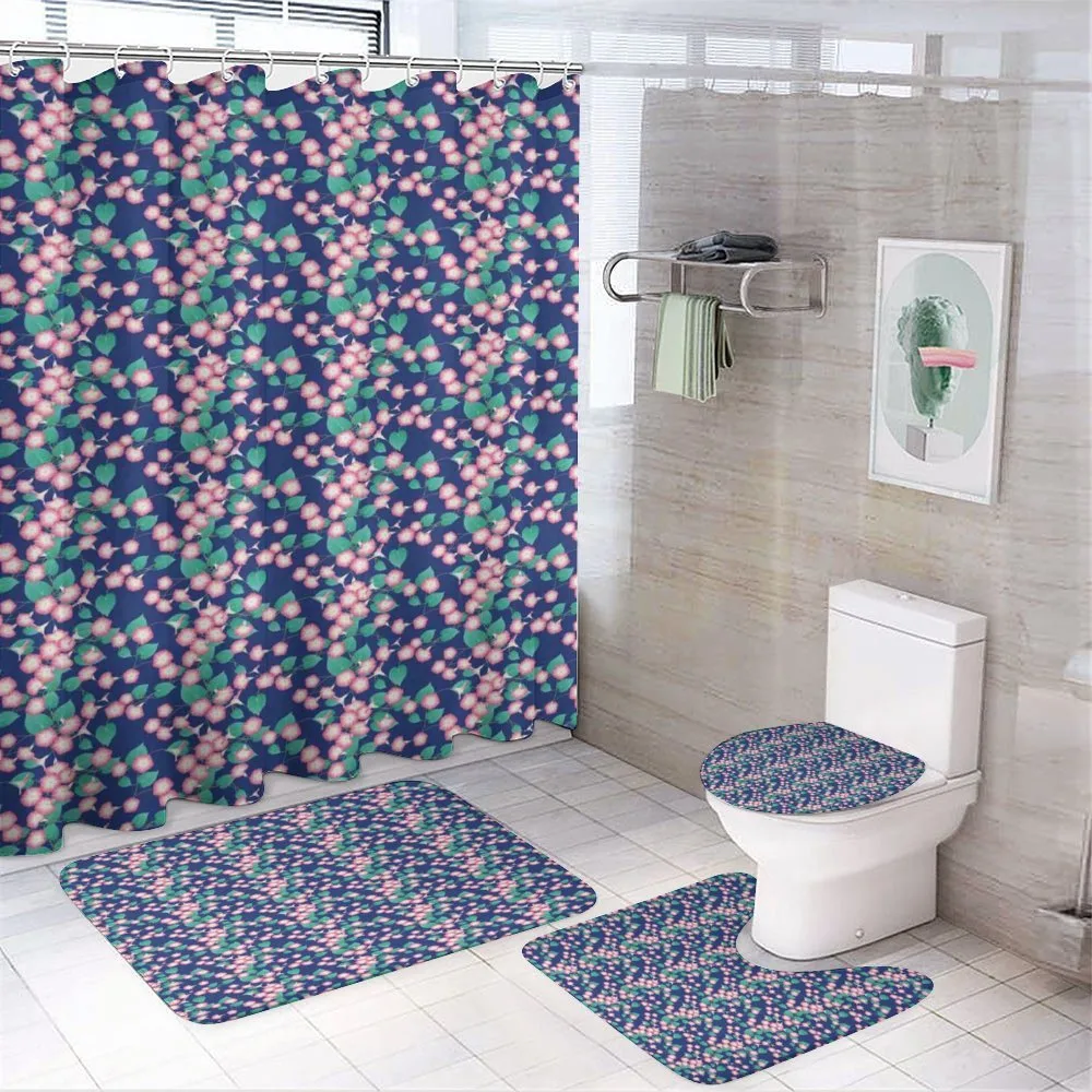 Pink Morning Glory Blossom — 4-Piece Bathroom Set preview
