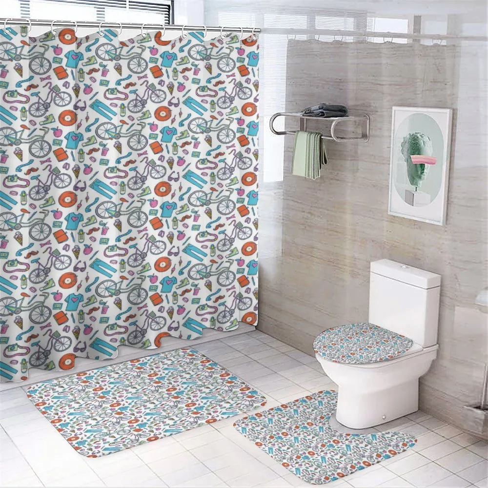 Retro Hipster Lifestyle — 4-Piece Bathroom Set preview