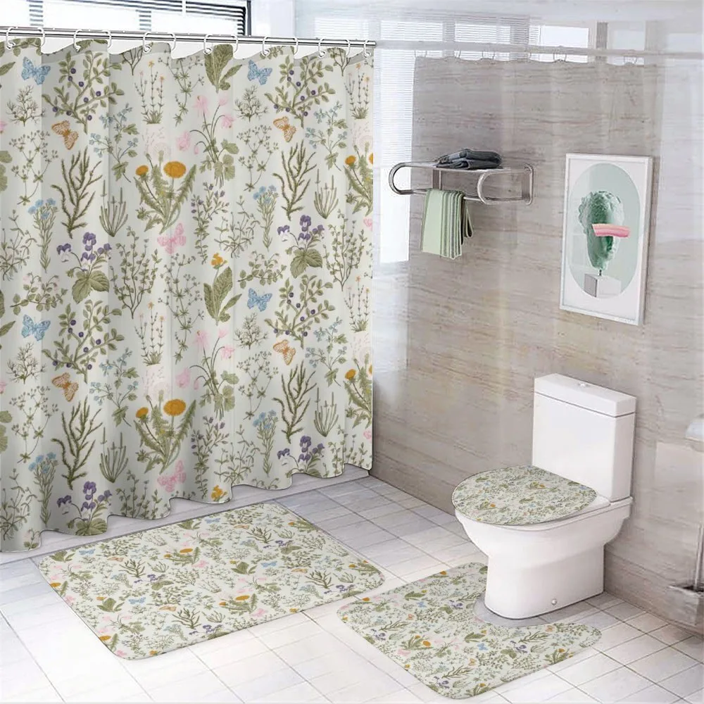 Vintage Garden Plants — 4-Piece Bathroom Set preview