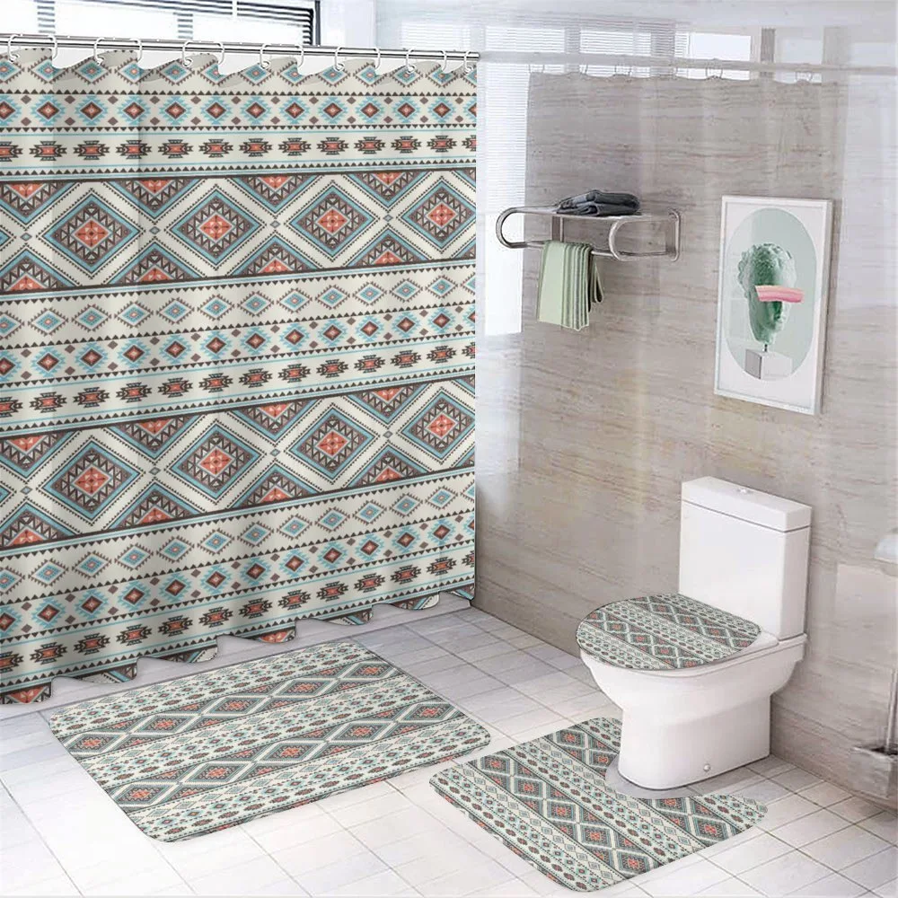 Retro Style Native Ornaments — 4-Piece Bathroom Set preview