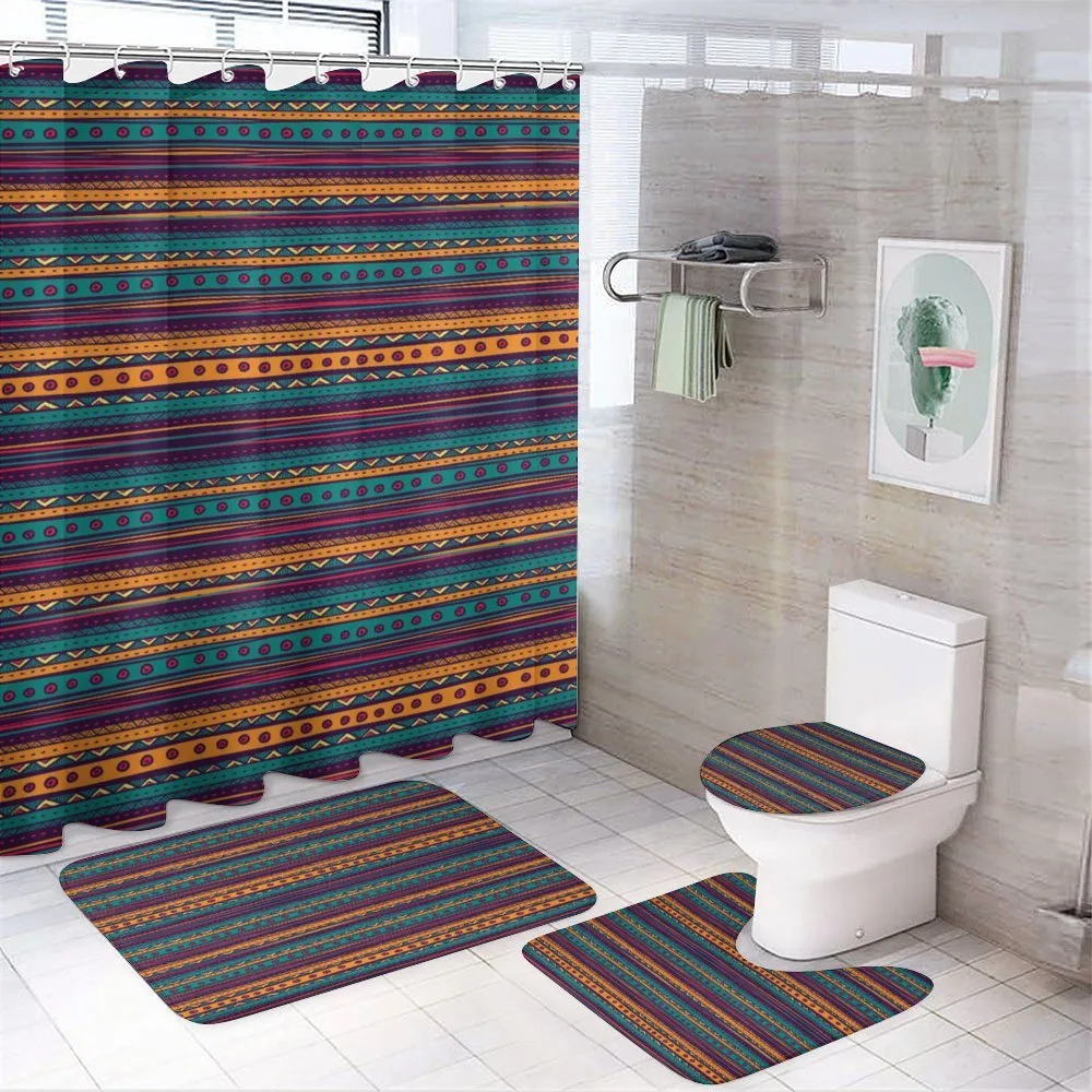 Retro Aztec Art — 4-Piece Bathroom Set preview