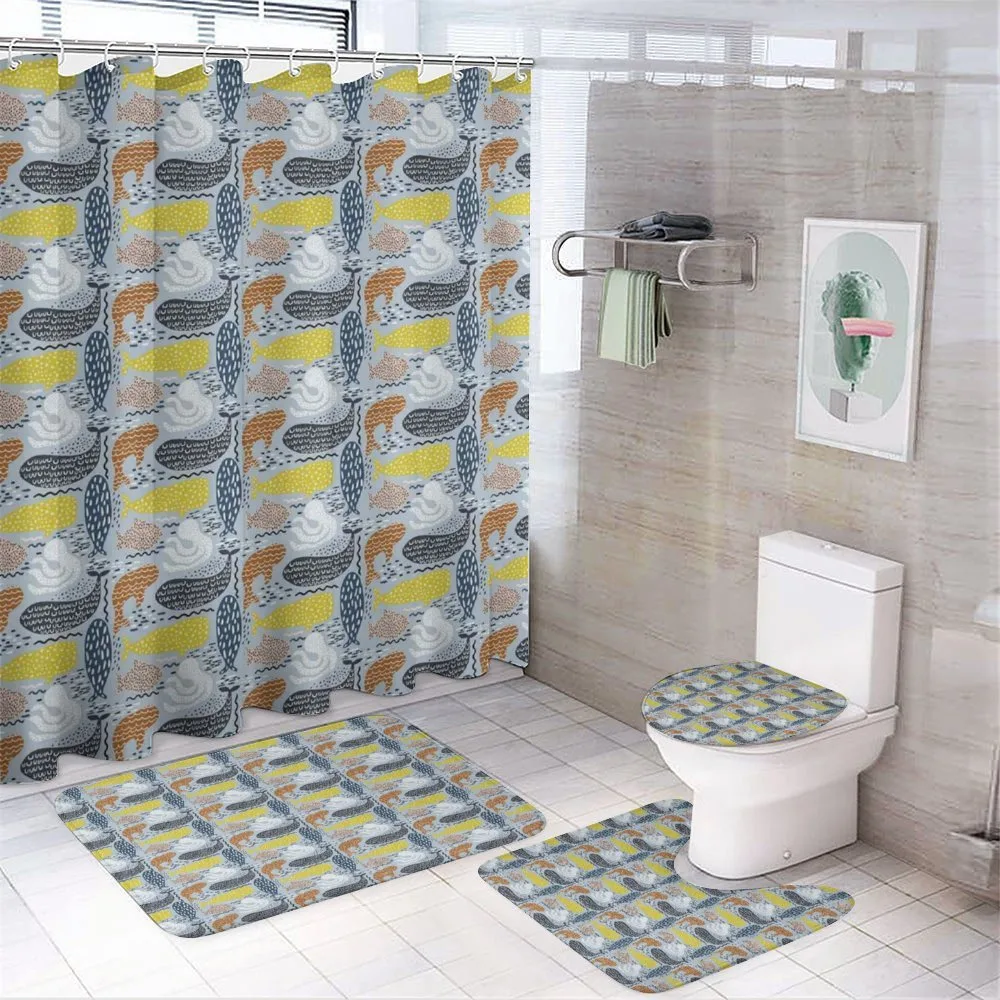 Abstract Colorful Ocean — 4-Piece Bathroom Set preview