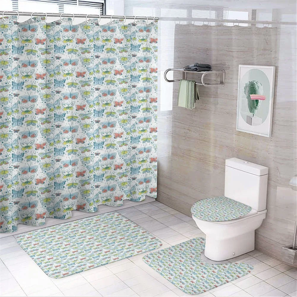 Simplistic Butterflies Art — 4-Piece Bathroom Set preview