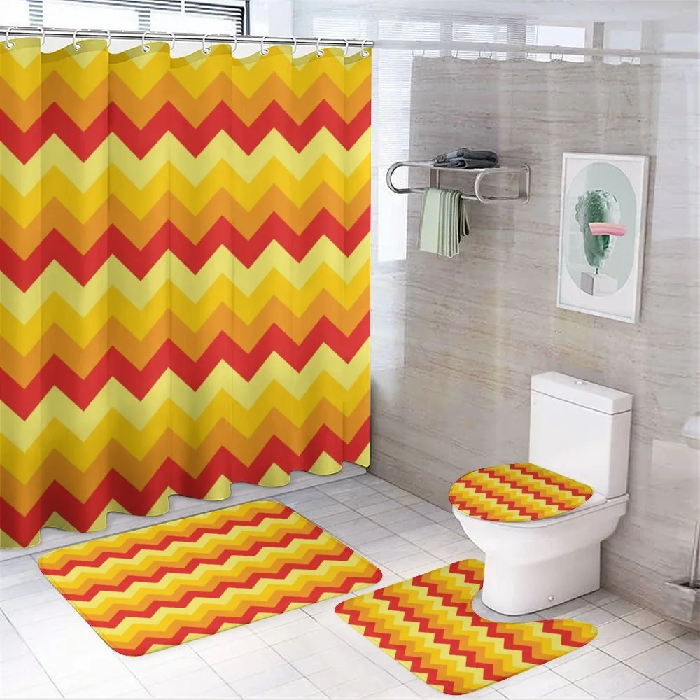 Warm Color Arrow — 4-Piece Bathroom Set preview
