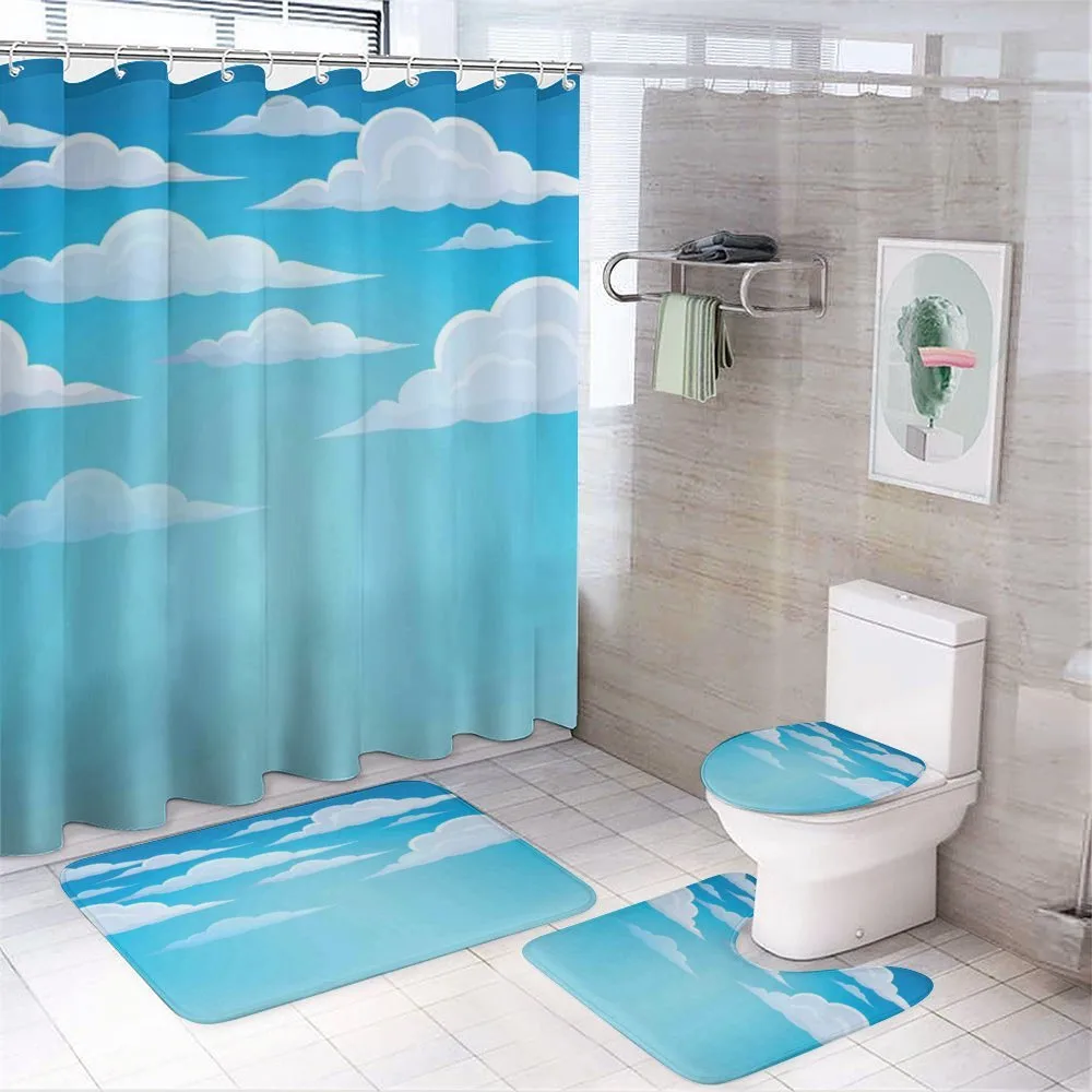 Dispersed Puffy Cumulus — 4-Piece Bathroom Set preview