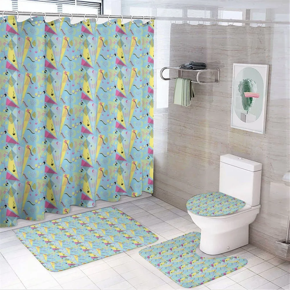 Memphis Funky Doodle 80's — 4-Piece Bathroom Set preview