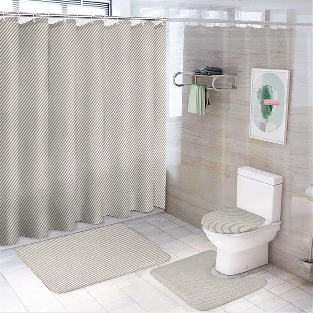 Narrow Stripes Geometric — 4-Piece Bathroom Set preview