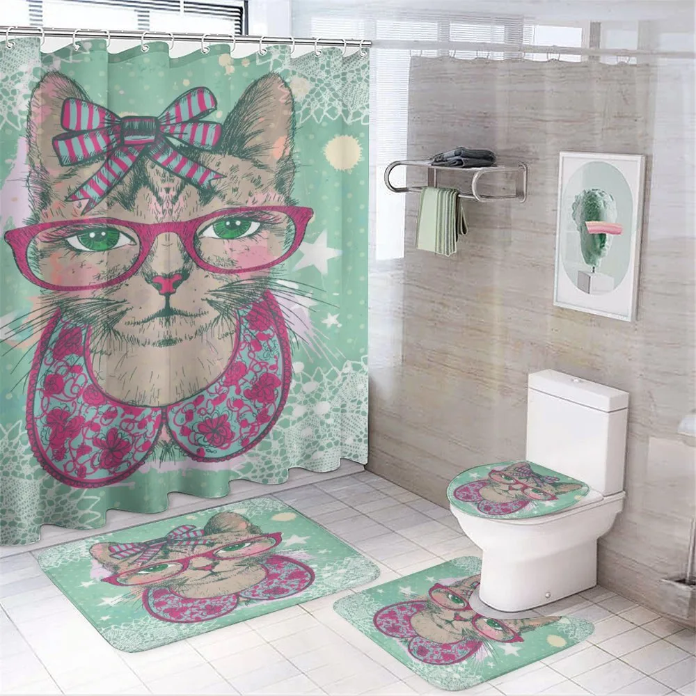 Animal Fashion Hipster — 4-Piece Bathroom Set preview