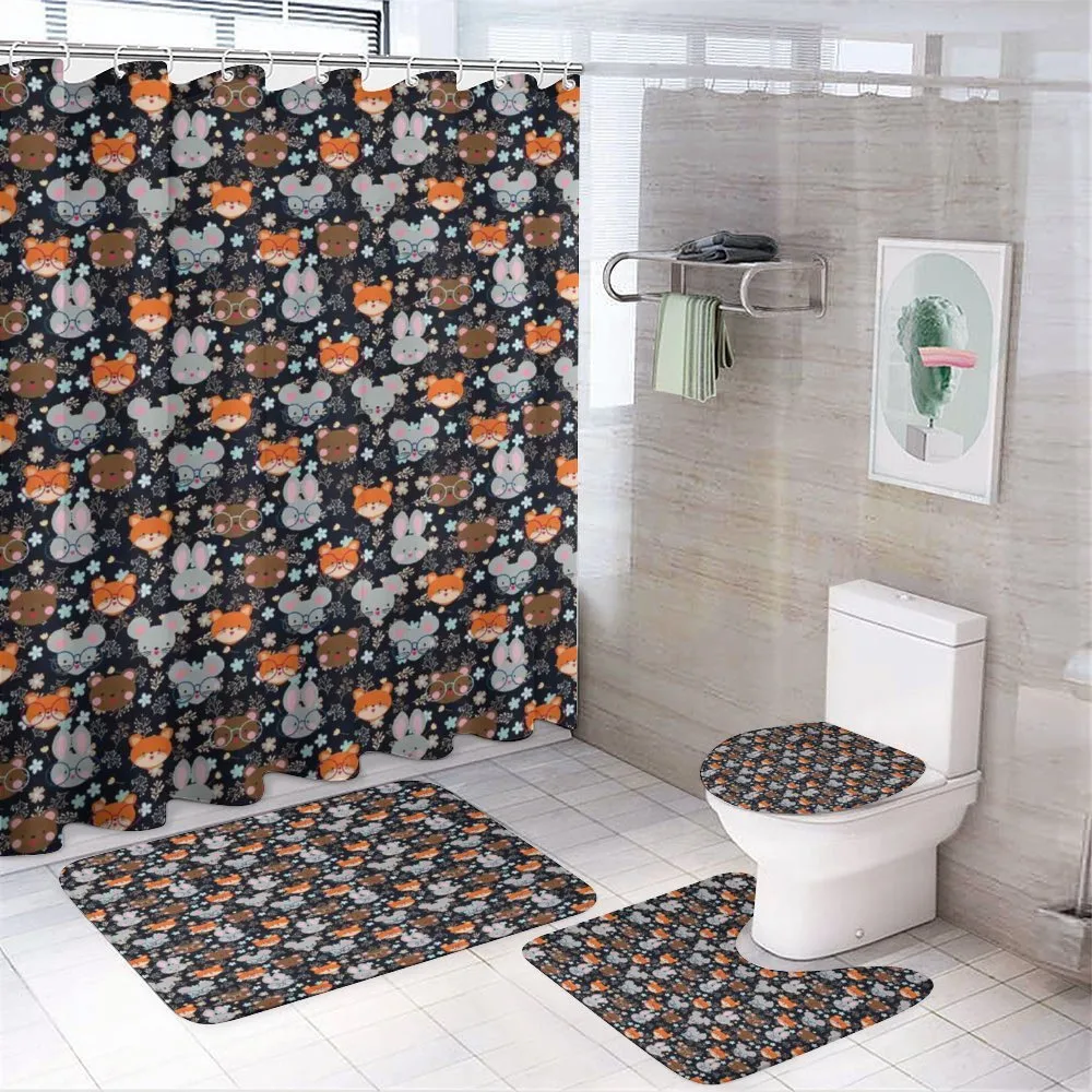 Bunny Fox with Glasses — 4-Piece Bathroom Set preview