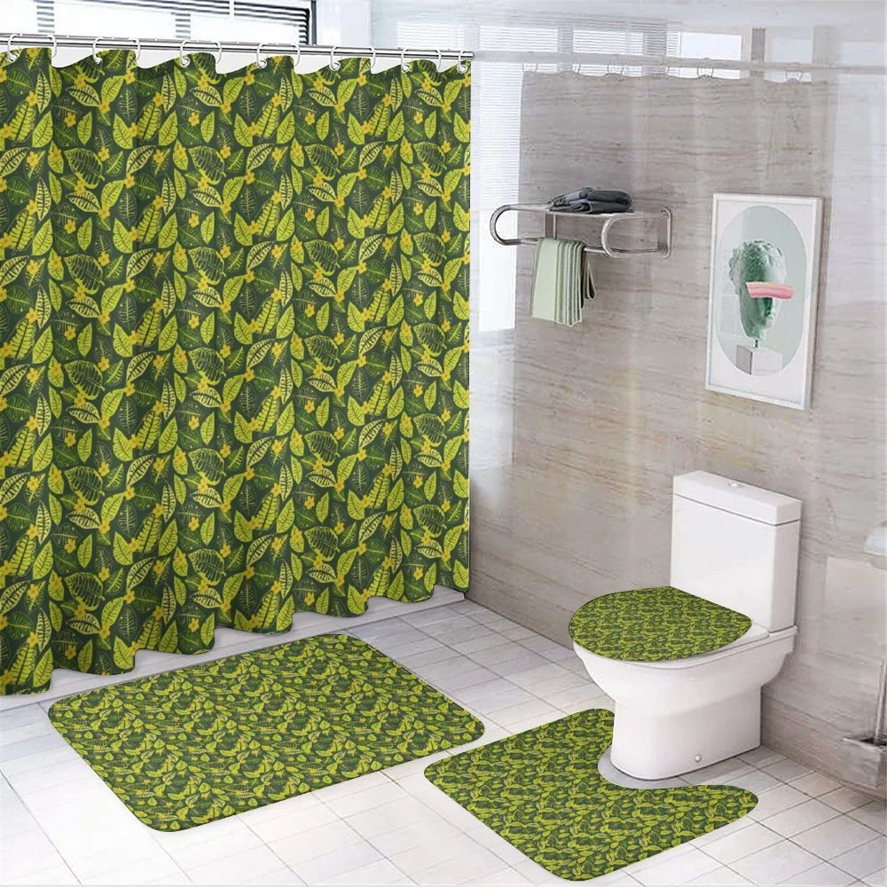 Hawaiian Flowers and Leaves — 4-Piece Bathroom Set preview