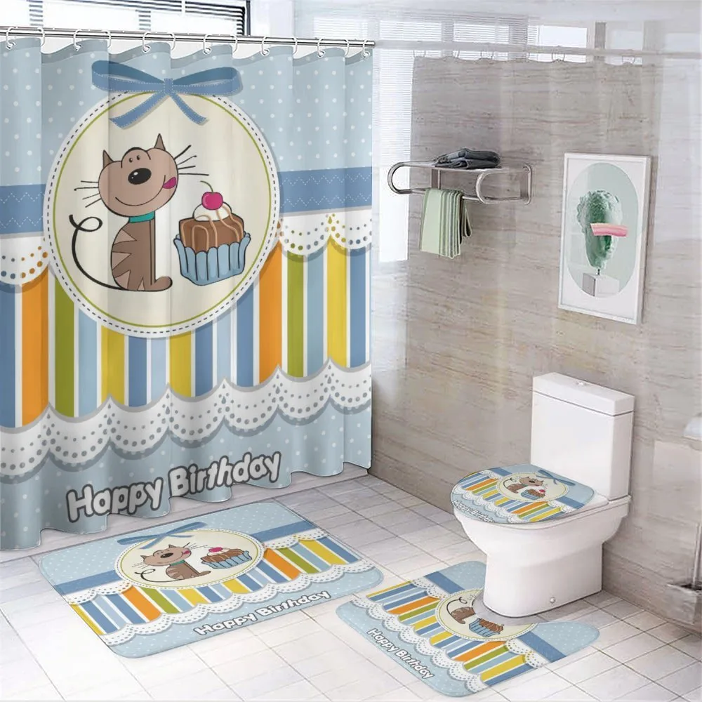 Baby Cat with Cake — 4-Piece Bathroom Set preview