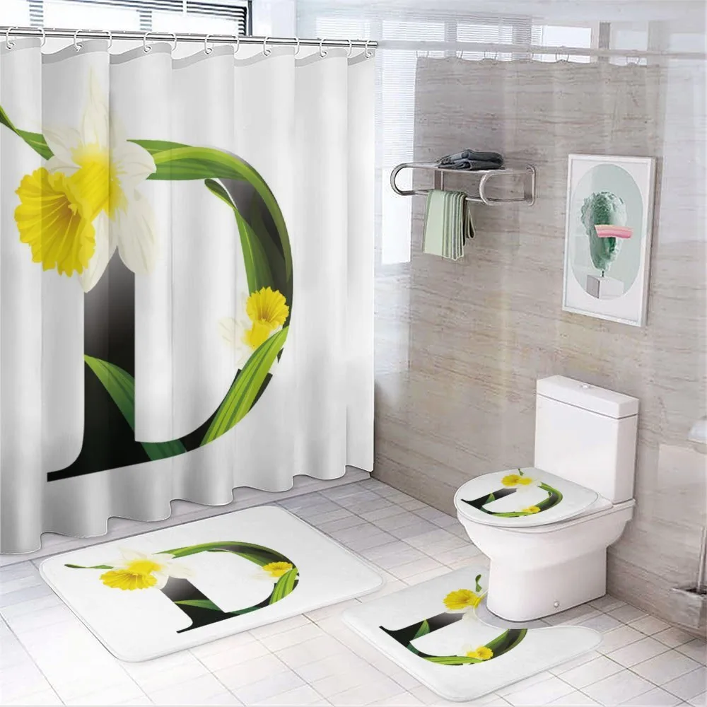 D Silhouette Daffodils — 4-Piece Bathroom Set preview