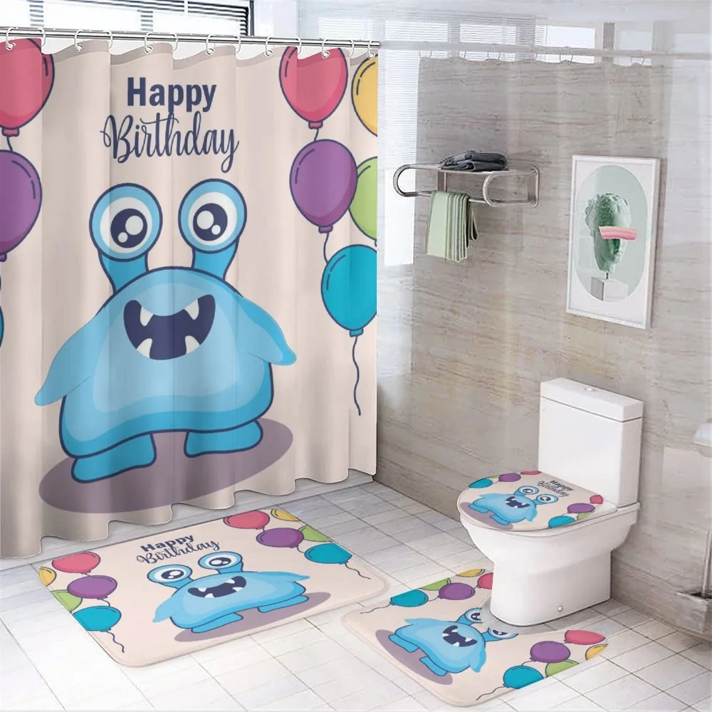 Happy Birthday Fun Monster — 4-Piece Bathroom Set preview