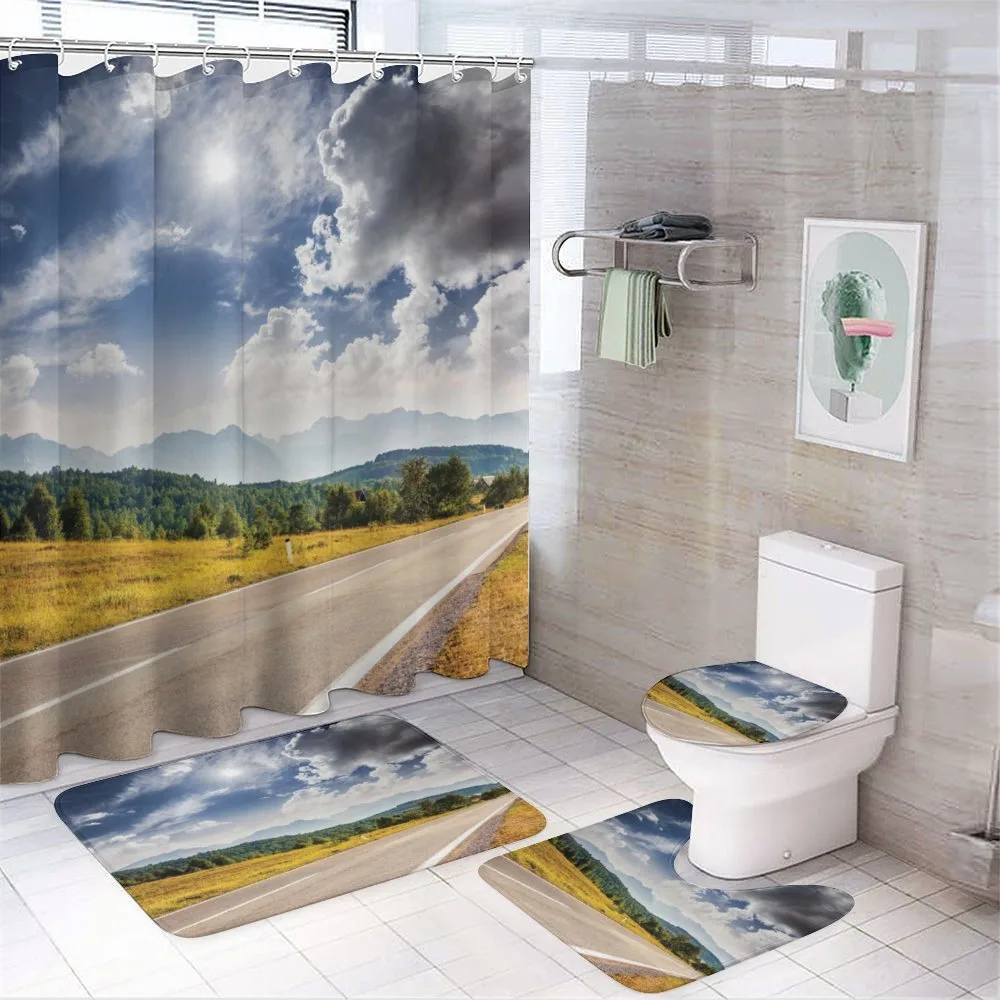 Road Hot Sunny Road — 4-Piece Bathroom Set preview