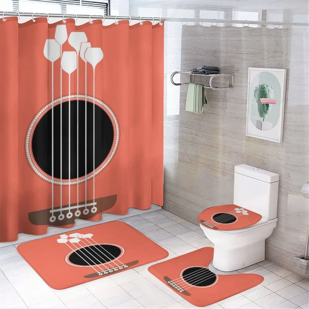 Acoustic Guitar Wine Glasses — 4-Piece Bathroom Set preview